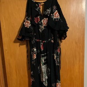 Romper with cape overlay